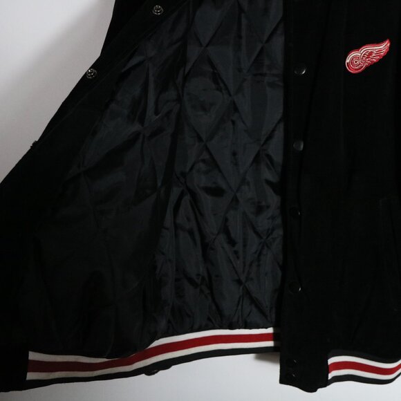 Vintage Spotlight Detroit Red Wings Hockey Suede Bomber Jacket Mens NHL Logo - Picture 4 of 8